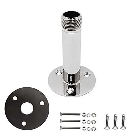 Picture of Yanyu 1 Inch Marine VHF Antenna Mounts Base,316 Stainless Steel Base Mount for Boat Include Installation Accessories Screws and Rubber Gasket