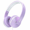 Picture of Kids Headphones for Girls, Jelly Comb Girls Lighhtweight Foldable Stereo Bass Kids Headphones with Microphone, Volume Control for Cell Phone, Tablet, Laptop, MP3/4- for Aged 6 or Above (Purple White)