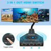 Picture of HDMI Switch 4K 60HZ HDMI Splitter - Techole 3 in 1 Out HDMI Switcher with Cable, 3 x 1 HDMI Switch 4K, USB External Power Supported, Supports 4K@60HZ 3D UHD 1080P HDCP 2.2 for Xbox PS4 Roku HDTV