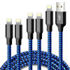 Picture of cugunu iPhone Charger, 5 Pack 3/3/6/6/10FT Apple MFi Certified USB Lightning Cable Nylon Braided Fast Charging Cord Compatible for iPhone 14/13/12/11/X/Max/8/7/6/5/SE/Plus/iPad - Black Blue