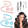 Picture of Ivyu Hair Rollers For Long Hair Curlers Heatless Curls Flexi Rods Jumbo Large Big No Heat Hair Roller You Can Sleep In Soft Foam Curling Rods Hair Rollers Overnight for Women Gril's Blue Pink