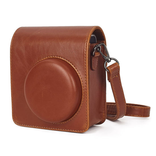 Picture of Phetium Instant Camera Case Compatible with Instax Mini 40,PU Leather Bag with Pocket and Adjustable Shoulder Strap (Brown)