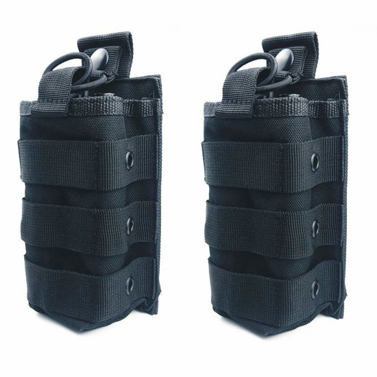Tactical Universal Radio Holster Pouch Holder, Military Molle Radio Case  Bag Compatible with Baofeng Midland Motorola Walkie talkies (2 Pack)