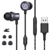 Picture of GEVO USB Earbuds Headset with Microphone for PC, USB Earphones for Computer, Headset USB with 2M/6.6FT Long Cord, Noise Cancelling Microphone USB Headphone for PC Laptop, Control & Mute Function