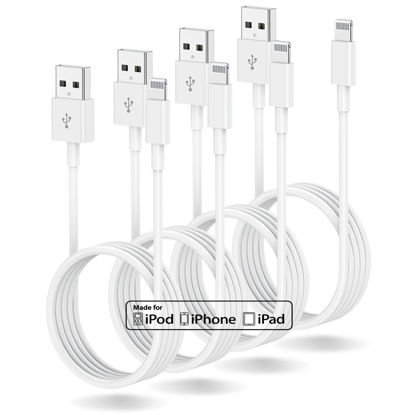 Picture of 4 Pack 3ft iPhone Charger Apple MFi Certified, Apple Lightning to USB Cable 3 Feet,Fast Apple Charging Cable Cord 3 Foot for iPhone 14 Pro Max/13/13 Mini/13 Pro/12/11 Pro/11/XS MAX/XR/8/7/6s/5S/iPad