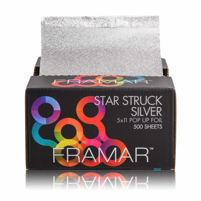 Picture of Framar Star Struck Silver Pop Up Hair Foil, Aluminum Foil Sheet, Hair Foils For Highlighting - 500 Foil Sheets