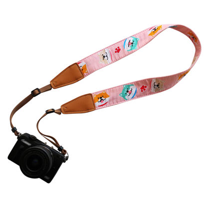 Picture of UNIKSTRAP Original Design Personalized Adjustable Camera Strap Pink Shiba Inu, Fit for Canon Nikon Sony Olympus Interchangeable Lens Digital Camera/DSLR etc.