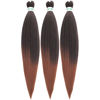 Picture of Black Brown Braiding Hair Pre Stretched Kanekalon Braiding Hair Pre stretched