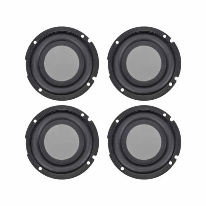 Picture of uxcell 4Pcs 2 Inches 57mm Bass Speaker Passive Radiator Auxiliary Rubber Vibration Plate Subwoofer DIY Repair