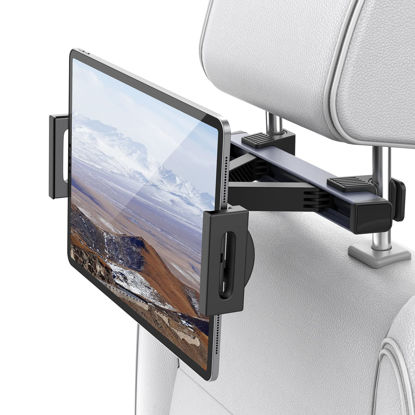 Picture of Klsniur Car Headrest Mount/Tablet Holder Car Backseat Seat Mount/Tablet Headrest Holder Universal 360° Rotate Adjustable for All 4.7"-12.9" Tablet iPad/Pro/Air/Mini,Kindle,Phone,Other Devices