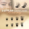 Picture of Lash Clusters QUEWEL 144pcs Cluster Lashes MIX12-18mm 2 Styles DIY Lash Extensions Clusters in One Individual Lashes Tray with Thin Band(Fl02+Na02-MIX12-18)