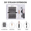 Picture of Cluster Lashes DIY Eyelash Extensions Kit 144 Individual Lashes Clusters Eyelash Extensions with Applicator and Lash Bond & Seal, Clusters Lash Glue Remover Mix 10-16mm C D Curl EASY TO USE-DM01