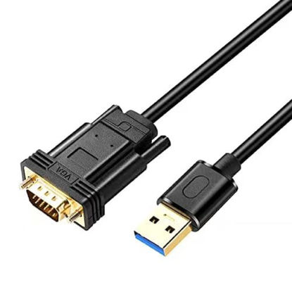 Picture of USB to VGA Adapter Cable, 1080P Full HD USB 3.0 to 15Pin D-sub SVGA Converter Male to Male USB to VGA Convert Wire Lead for Monitor, PC, Laptop, Projector, TV Support Windows/MacOS System (3.28Ft)