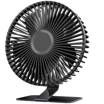 Picture of xasla 6'' USB Desk Fan, 4 Speeds Small Desk Fan, Ultra Quiet Electric Plug In, 90° Adjustment, Strong Wind, USB Powered, Portable Desktop Table Fan for Home Office