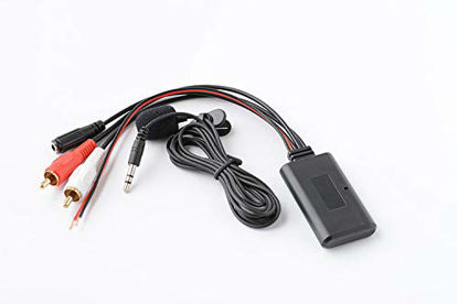 Picture of Car 12V Aux Bluetooth 5.0 Adapter Module Music Receiver Car kit with 2 RCA Input Aux Audio for Car Radio Stereo Speaker