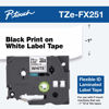 Picture of Brother Genuine P-Touch TZE-FX251 Tape, 1" (0.94") Wide Flexible-ID Laminated Tape, Black on White, Best Suited for Wire Wrapping and Flagging, Water-Resistant, 0.94" x 26.2' (24mm x 8M), TZEFX251