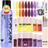 Picture of Morovan Acrylic Nail Kit - Acrylic Powder and Liquid Set 8 Colors Glow in the Dark Professional Nails Kit Acrylic Set with Acrylic Nail Brush Forms Tips for Beginners Nail Art Extension