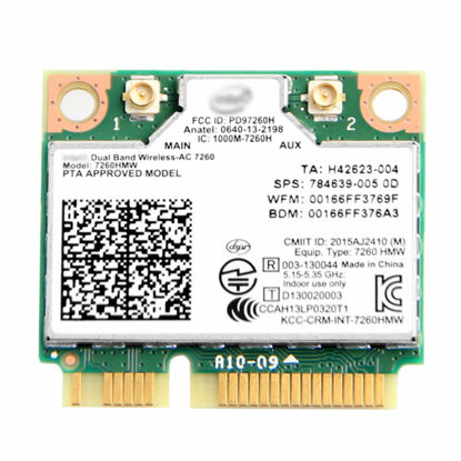 Picture of 7260ac Half Mini pcie WiFi Card 7260HMW Dual Band Wireless-AC 7260 PCIe WiFi Adapter 2x2 Wi-Fi BT4.0 802.11 b/a/g/n/ac PCI Express Mini Network Card for Windows 7 8 10