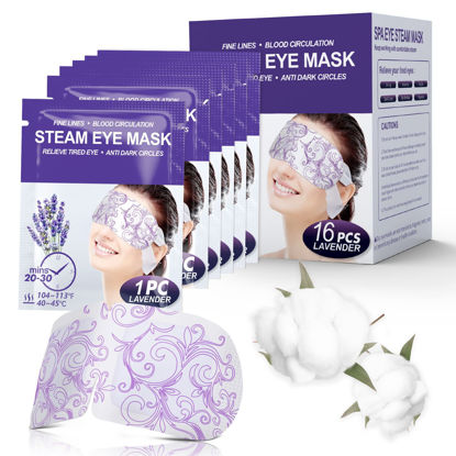 Picture of ProCIV 16 Packs Steam Eye Masks for Dry Eyes, SPA Warm Eye Mask, Relief Eye Fatigue Hot Sleep Eye Mask for Puffy Eyes Mask (Lavender)