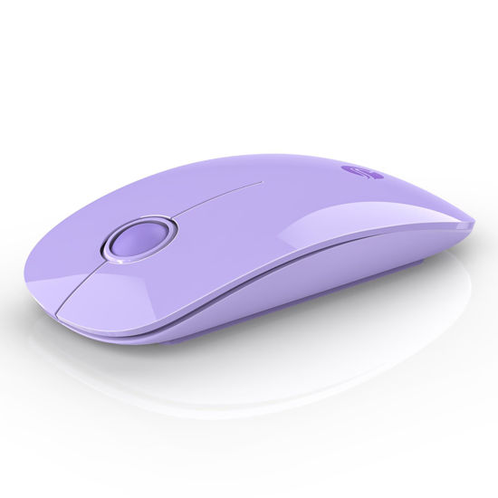 Picture of RAPIQUE Wireless Bluetooth Mouse - (BT5.1+USB) Slim Dual Mode MacBook Mice with Quiet Click, Long Battery Life, and 1600 DPI High-Precision Optical Tracking for Laptop/iMac/iPad Pro/Computer (Purple)