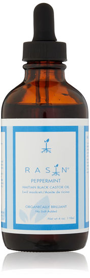 Picture of Rasin Castor Oil Organically Brilliant Haitian Black Castor Oil, Peppertmint, 4 Fluid Ounces, Pack of 1