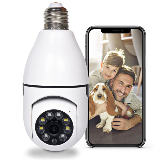 WiFi Light Bulb Camera - 1080P 360 Degree Security Camera Surveillance  Camera