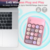 Picture of PINKCAT Wireless Number Pads, Cute 18-Round Keys Numeric Keypad with 2.4G Mini USB Receiver, Portable Silent Number Numpad Financial Accounting for Laptop, PC, Notebook, Desktop, Surface - Pink Mix