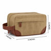 Picture of Vorspack Toiletry Bag Hanging Dopp Kit for Men Water Resistant Canvas Shaving Bag with Large Capacity for Travel - Brown