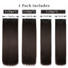 Picture of 4Pcs Hair Extensions Clip in Brown Black Clip in Hair Extensions for Women Straight Hair Extensions Long 20 Inches(4pcs, 20Inch, 4#)