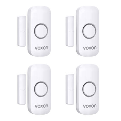 Picture of VOXON Door Window Alarm for Kids Safety Wireless Door Alarm for Home Security Personal Security Window Alarms Sensor Burglar Door Alarm for Home, Cars, Sheds, Caravans DIY Kit Pack of 4