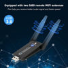 Picture of WiFi Adapter,WiFi Adapter for Desktop PC,WiFi 5G Antenna,1300Mbps Dual 5Dbi Antennas,Support 2.4G & 5G(400Mbps/867Mbps) Network,802.11AC Compliant,USB 3.0,Support Win10/8/7/XP, Mac OS/10.9-10.15