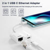 Picture of USB C to Ethernet Adapter, UWECAN 2 in 1 USB C to RJ45 Adapter with 60W PD Type-C Charge Port Supports 10/100Mbps Ethernet Network, Compatible for Android/i-Pad Pro/Mac/Galaxy and More USB C Devices