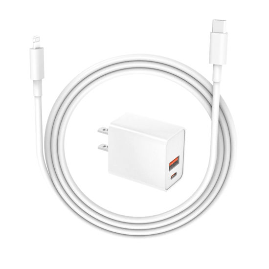 Picture of [for Apple MFi Certified] 20W Fast Charger for iPad 9th Generation 10.2 inch 2021 Gen A2603 A2604 with 6.6 Ft USB-C to Lightning Charging Cable Power Supply Adapter Cord