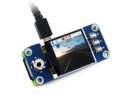 Picture of waveshare 1.44inch LCD Display HAT for Raspberry Pi 128x128 with Embedded Controller Communicating via SPI Interface.