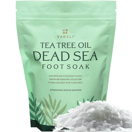 Picture of Yareli Tea Tree Oil Foot Soak, Dead Sea Magnesium Bath Salt Flakes with Essential Oils, 3lb