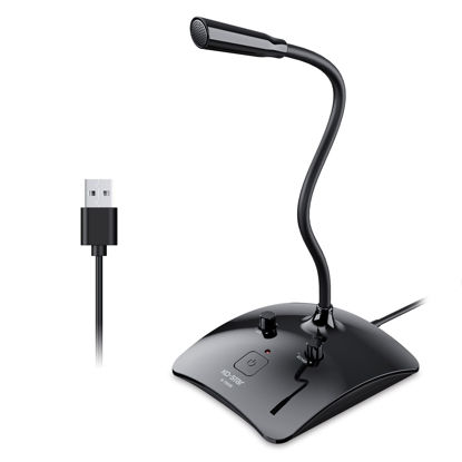 Picture of KO-STAR USB Computer Microphone with Mute Button，New 2023 Plug&Play Desk Microphone for Computer,PC, Laptop, Mac, PS4 Mic LED Indicator -360 Gooseneck Design -Recording, YouTube, Gaming, Podcast Mics