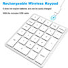 Picture of Astargo Stratosphere Wireless Number Pad for Laptop - Slim 2.4G USB Number Keypad - 26 Key Rechargeable Numeric Keypad 10 Key Numpad Keyboard for Mac, MacBook