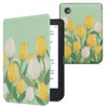 Picture of kwmobile Case Compatible with Kobo Clara 2E / Tolino Shine 4 - Case PU e-Reader Cover - Tulip Yellow/Green/White