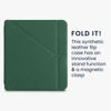 Picture of kwmobile Origami Case Compatible with Kobo Libra 2 Case - Slim PU Leather Cover with Stand - Dark Green