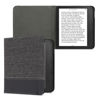 Picture of kwmobile Case Compatible with Kobo Libra 2 - PU Leather and Canvas e-Reader Cover - Anthracite/Black