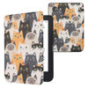 Picture of kwmobile Case Compatible with Kobo Clara 2E / Tolino Shine 4 Case - eReader Cover - Cats Orange/Black/White