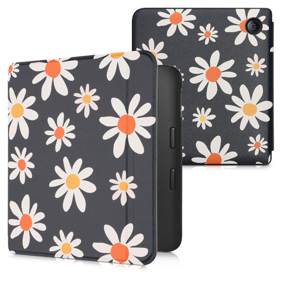 Picture of kwmobile Case Compatible with Kobo Libra 2 Case - eReader Cover - Summer Daisy Blue/White/Yellow