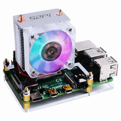 Picture of GeeekPi Raspberry Pi Cooling Fan, Raspberry Pi ICE Tower Cooler, RGB Cooling Fan with Raspberry Pi Heatsink for Raspberry Pi 4 Model B & Raspberry Pi 3B+ & Raspberry Pi 3 Model B