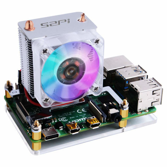 Picture of GeeekPi Raspberry Pi Cooling Fan, Raspberry Pi ICE Tower Cooler, RGB Cooling Fan with Raspberry Pi Heatsink for Raspberry Pi 4 Model B & Raspberry Pi 3B+ & Raspberry Pi 3 Model B