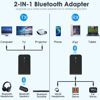 Picture of Bluetooth Transmitter for TV PC, 2 in 1 Bluetooth Audio Adapter Music Receiver (3.5mm Jack Cable, Low Latency,Built-in Microphone) Wireless Transmitter for Home Stereo/Car/Airplane/Boat/Gym/MP3/MP4