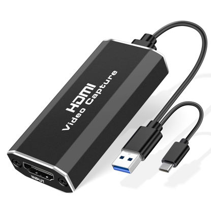 Picture of avedio links Capture Card 1080p 60fps, 4K HDMI to USB Video Game Capture Card with USB to USB/Type-C Cable, Video Audio Capture Card for Broadcast Live and Record with DSLR, Camcorder