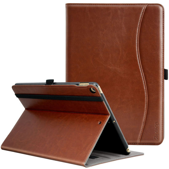 Picture of Ztotop Case for iPad 6th/5th Generation 9.7 Inch 2018/2017/iPad Air 2 & 1, Premium PU Leather Business Folding Cover with Auto Wake/Sleep, Multiple Viewing Angles for iPad Air 2nd/1st Gen, Brown