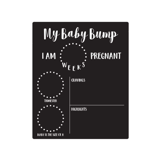 Picture of Canopy Street My Baby Bump Pregnancy Timeline / 10"x 12" Chalkboard Style Sign/Monthly Milestone Blackboard Photo Prop