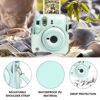 Picture of CAIYOULE Protective Camera Case for Instax Mini 12 Instant Camera Fuji Mini 12 Case PU Leather Carrying Bag with Adjustable Shoulder Strap & 64 Pockets Photo Album - Mint Green