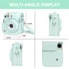 Picture of CAIYOULE Protective Camera Case for Instax Mini 12 Instant Camera Fuji Mini 12 Case PU Leather Carrying Bag with Adjustable Shoulder Strap & 64 Pockets Photo Album - Mint Green